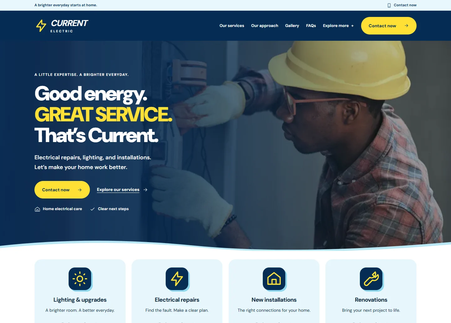 Current Electric website prototype
